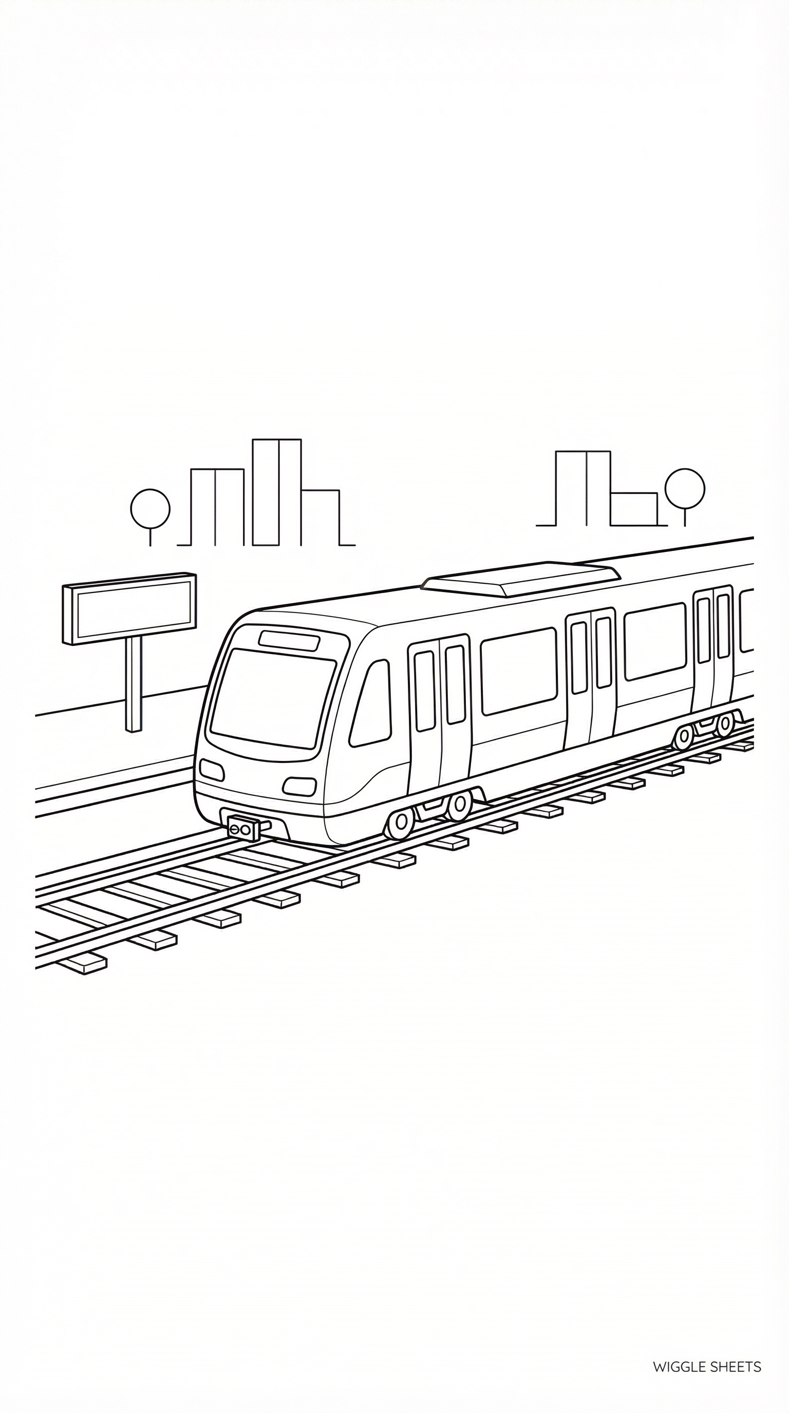 Simple Metro Train Coloring Page